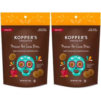 Kopper's Gourmet Chocolates - MEXICAN HOT COCOA BITES 4 oz, Pack of 2 by Lyza's Sweets & Treats