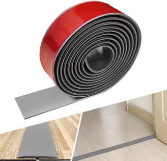 Floor Transition Strip Rubber Threshold Strip Floor Cover Strips Self Adhesive Vinyl Floor Flat Divider Strip Carpet to Tile Transition Strip Carpet Trim (3.28Feet, Gray)