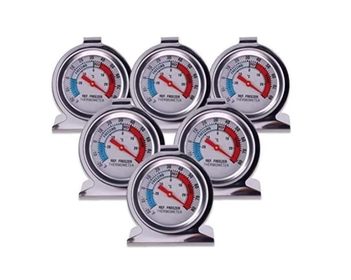 Refrigerator Freezer Large Dial Thermometer  6 Pack Classic Series Fridge Freezer Alarm Thermometer Internal Temperature Gauge for Kitchen Refrigerator