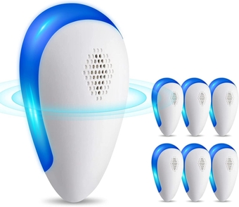 6 Packs Ultrasonic Pest Repeller, Electronic Pest Repellent Plug in Indoor Pest Control for Insect, Roach, Mice, Spider, Ant, Bug, Mosquito Repellent for House Garage Warehouse Office Hotel