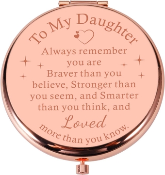 Christmas Stocking Stuffers for Teen Girls Daughter Gift from Mom Dad Teen Girls Gift Ideas Birthday Valentines Day Gifts for Daughter Inspirational Gift for Daughter Graduation Compact Makeup Mirror