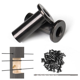 60Pack Black Cable Railing Kit Protector Sleeves Protective Grommet for 1/8" 5/32" Wire Rope Wood Posts T316 Stainless Steel Cable Deck Railing CR87, CP1