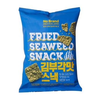 [NO BRAND] Fried Seaweed Snack 110g x 10pack / 노브랜드 김부각 스낵 / Crispy and Natural Salty Taste / Korean Snack / Perfect for Movice, Picnic Food, Kids snack