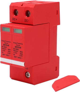 Surge Protective Device, Din Rail Mounting DC1000V 60KA Surge Arrester Device, Photovoltaic Solar System Lightning Protector for Home and Solar Systems(2P)
