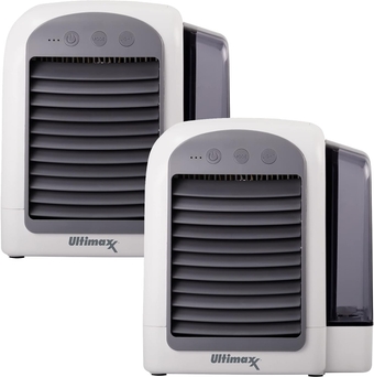 2 Pack - CORDLESS, Portable Mini Air Conditioner with 3 Speeds - Personal Air Conditioner Cooling Fan is Whisper-Quiet & Doubles as a Dehumidifier for Bedroom, Office/Desk, Camping & More