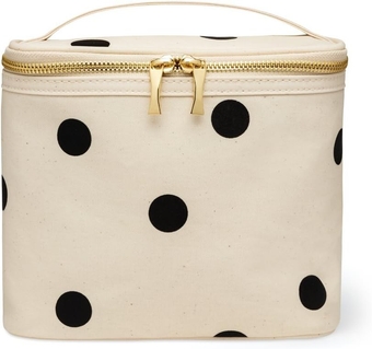 Insulated Lunch Tote, Small Lunch Cooler, Cute Lunch Bag for Women, Thermal Bag with Double Zipper Close and Carrying Handle, Large Deco Dot