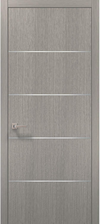 Modern Wood Interior Door 28 x 80 with Hardware | Planum 0020 Grey Oak | Single Pre-Hung Panel Frame Trims | Bathroom Bedroom Sturdy Doors