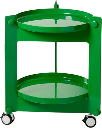 Overbed Table with Wheels, Vintage Bedside Cabinets Multifunctional and Detachable, Cart Side Table with Storage for Living Room, Bedroom, Balcony,Green,53.5 * 61.5cm