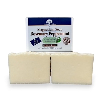 Magnesium Oil Soap Bar - Rosemary Peppermint 4oz | 2 Pack | H  Body Soap | Made with Pure Magnesium Oil, Essential Oil  Aloe Vera | Moisturize Skin