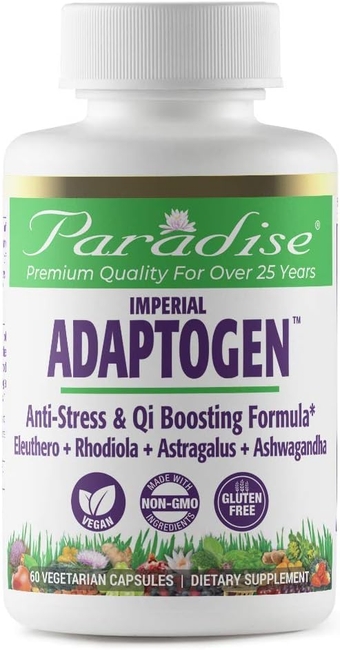 Imperial Adaptogen, Eleuthero, Rhodiola, Astragalus, Ashwaghanda, Vegan, Non GMO, Gluten Free, 60 Vegetarian Capsules