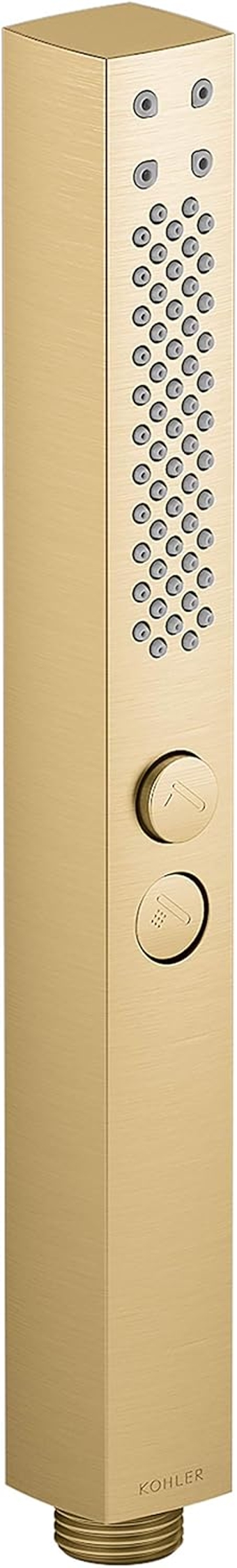 KOHLER 21336-2MB Shift + Square Two-Function Handshower, Handheld Showerhead with 2 Spray Settings, 2.5 GPM, Vibrant Brushed Moderne Brass