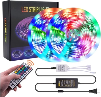 LED Strip Lights , RGB 5050 Color Changing LED Lights with Remote Control for Home, Kitchen, Bedroom, Bar, LED Lights for Home Decorations (16.4ft 150 Lights 24W wifi control 24 Keys) Ship from US