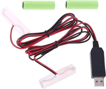 5V USB To 3V Dual LR6 LR03 Battery Power Supply Cable Replace 2x 1.5V AA AAA Battery Eliminator for Radio Electric Toy Clock LED Strip Light Calculator