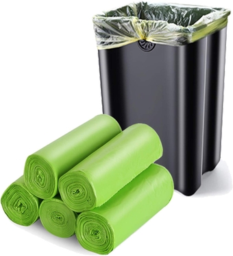 13-15 Gallon Trash Bags Biodegradable Trash Bags Compostable Garbage Bags Recycling Unscented Tall Kitchen Trash Bags for Kitchen, Yard, Lawn,Office(75 Counts, Green)