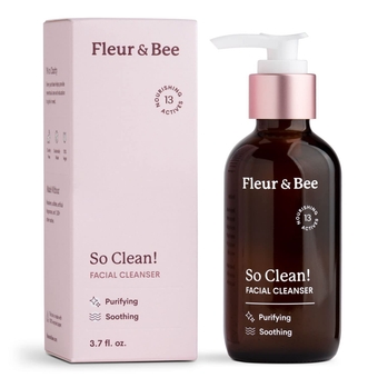 &  Face Wash | 100% Vegan & Cruelty Free | Non Drying, Gentle, Daily Use | Dermatologist Tested Facial Cleanser with Natural and Organic Ingredients | So Clean (3.7 Fl Oz)