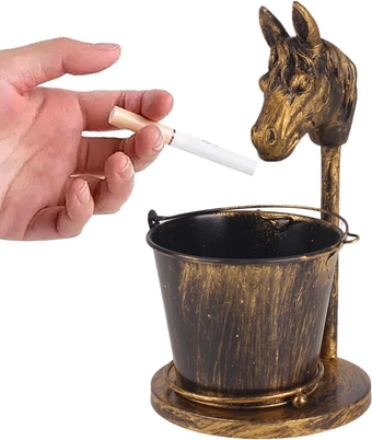 Art Ashtray - Windproof Smokeless Ash Tray | Iron Ashtray Decoration, Cute Animal Design Vintage Ashtray Fancy Gift For Men, Women, Indoor, Outdoor Use.