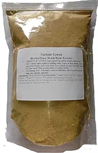 Organics Sustain Green Natural Herbal Face Wash/Bath Powder (200 gram)