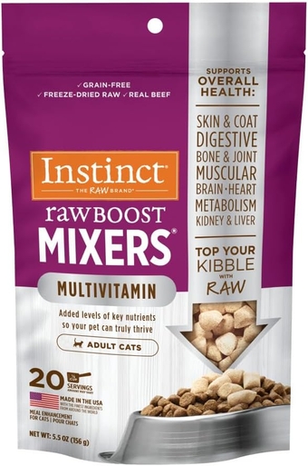 Raw Boost Mixers Freeze Dried Raw Cat Food Topper, Grain Free Cat Food Topper with Functional Ingredients 5.5 oz.