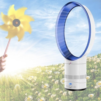 Quiet Desk Fan, Personal Small Table Fans Bladeless Fan Portable With Remote Small Oscillating Fan 14in (Color : Blue)