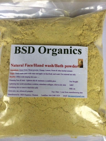 BSD Organics Natural Herbal face wash/bath powder - 100 gms