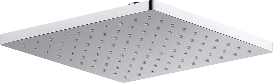 KOHLER 26149-CP Honesty 10 Inch Single-Function Rainfall Showerhead, Wall- or Ceiling-Mount Square Shower Head, 2.5 GPM, Polished Chrome