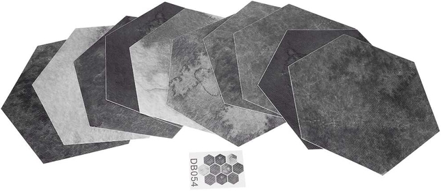 Floor Sticker, Grey Non Slip Staircase Decal Peel and Stick Flooring Tiles Hexagonal Waterproof Self Adhesive Wall Stickers Stair Mural Decals Wood Plank Wallpaper for Home Decor DIY Living Room