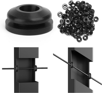 300Pack Level Stairs Angle Protector Sleeves Cable Railing Kits for 25 30 35 Degree Metal Post 1/8" 5/32" 3/16" Stainless Steel Cable Protective Rubber Grommets CB28