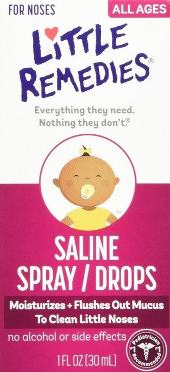 Little Remedies Saline Spray/Drops for Dry for Stuffy Noses, 1-Ounce(4 Pack)