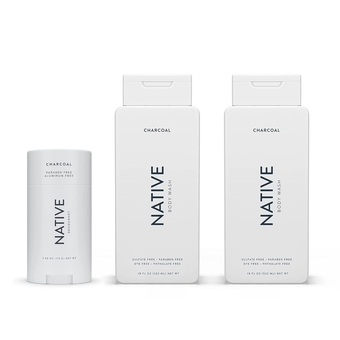 Body Wash and Deodorant Bundle - Men & Women - Sulfate Free, Dye Free, with Naturally Derived Clean Ingredients - Charcoal