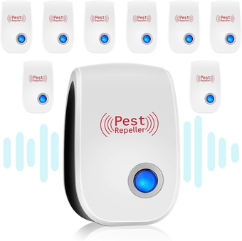 8 Pack Ultrasonic Pest Repeller Plug in,Pest Control Mosquito Repellent Plug in,Wide Coverage Use Mosquito Repeller Indoor for Home,Warehouse,Hotel,Effective to Repel Mosquitos,Flies,Mice,Rodent