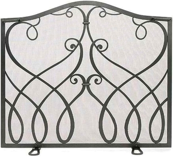 Fireplace Spark Guard Single Panel Free Standing Child Safety Fireguard Screen Spark Mesh Cover for Open Fire Wood Burner Gas Fires Fireplaces Accessories (Color : Black, Size : 821270 cm)