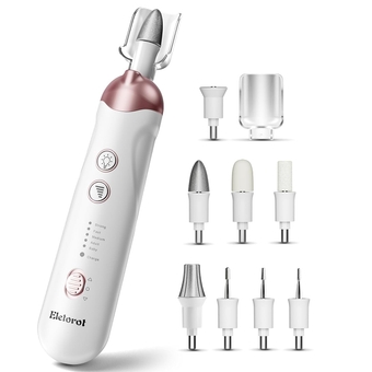Electric Nail File Set, 8 in 1 Professional Manicure and Pedicure Kit, Cordless Pedicure Tools for feet, 5 Speeds Electric Nail Drill Machine, Toe Nail Grinder Kit for Thick Nails