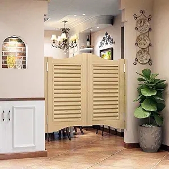 Indoor Cafe Swinging Doors Saloon Door, Light-transmitting Louvre Doors Half Waist Door Partition Door, for Shopping Mall Bar Kitchen Stairs (Size : 120x90CM/47.2x35.4IN)