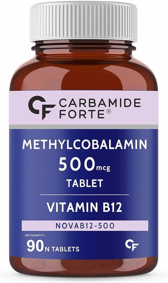 Vitamin B12 Tablets 500mcg - Active Form of Methylcobalamin B12 Supplement for Men & Women, Promotes HIGH Energy Levels & Productivity - 90 Veg Tablets