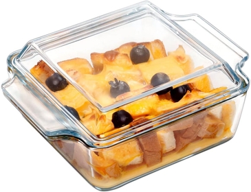 6x6 Inches Square Glass Casserole Dish With Glass Lid Glass Bakeware Glass Microwave Brownie Pan Covered Bowl for Cooking