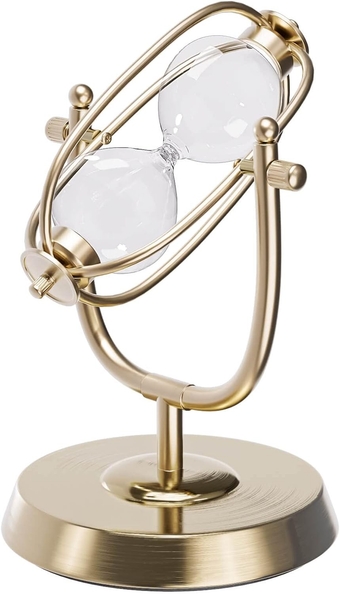 Empty Hourglass Fillable,10 Inch Large Brass Frame 360° Rotating DIY Sand Timer, Unity Sand Hourglass for Wedding Ceremony Set, Antique Without Sand Clock Sandglass for Desk Home Office Decor