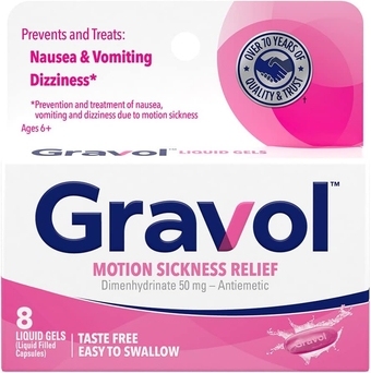 Liquid Gels 50mg for Motion Sickness Prevention and Relief, 8ct ​