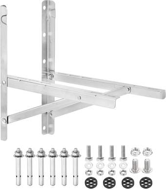 Mini Split Wall Mounting Bracket, Supports 9000-30000BTU & Up to 485lbs of Condenser, Great for Heat Pump Systems