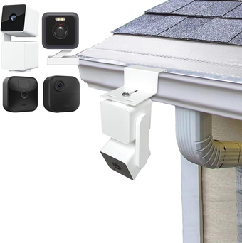Gutter Mount for WYZE Cam Pan v3, Wyze Cam V3 Pro, Blink Outdoor 4 (4th Gen) /(3rd Gen) Security Camera and Other Solar Panels and Cams,Rustless Metal Alloy Gutter Clamps,No Drill(2Pack,White)