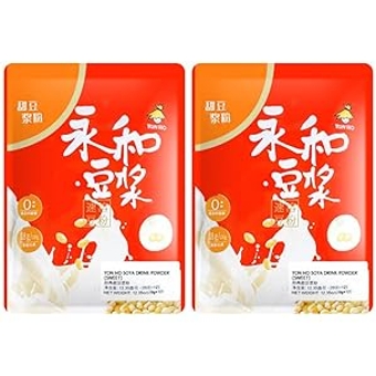 [Pack of 2] YON HO Soybean Powder Milk, Non GMO, Sugar Free | 永和豆浆 非转基因大豆 - 350 Gram (Total 24 Serving) (Sweet 甜豆漿) 300 gram