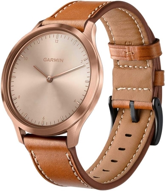 Fit for Garmin Vivoactive 3 Music Bands Women Men, Vivomove HR Leather Band, 20mm Quick Release Replacement Watch Band Bracelet Straps Wristbands for Galaxy 42 Watch (Brown)