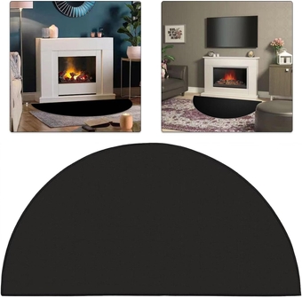 Fireproof Fireplace Mat, 24 x 42 Inch Hearth Rugs for Fireplaces, Half Round Hearth Rug Pad for Fireplace Floor Protector, Fireplace Rugs for Wood Stove Indoor Outdoor