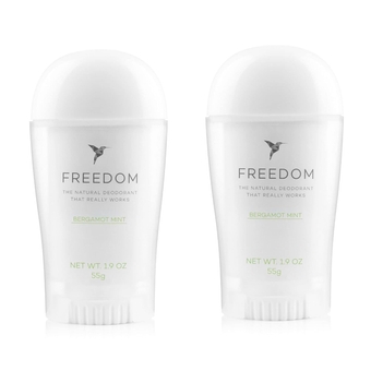 Deodorant | 100% Natural Deodorant for Women for Sensitive Skin, Made Aluminum Free with Baking Soda and Essential Oils | Bergamot Mint, Plastic Stick - 2 PACK