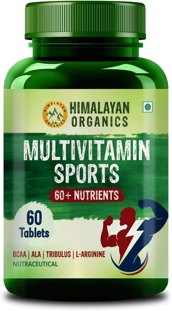 Multivitamin Sports with 60+ Nutrients | Vitamin B1,B2,B3,B5,B6,B12,A,E,C,D,K,Biotin,Calcium,Zinc | Good for Brain, Eye, Muscle & Joint Care - 60 Veg Tablets