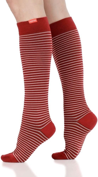 VIM & VIGR Cotton 20-30 mmHg Medical Grade Compression Socks (Candy Cane Pinstripe Large/X-Large (3))