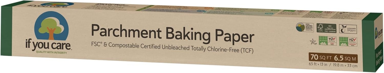 IF YOU CARE 100% Unbleached Silicone Parchment Paper, 70 Sq Ft (Pack of 4)