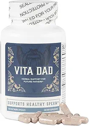 Male Fertility Supplement with Ashwagandha, L-Arginine, Coenzyme Q10, Beet Root, Fig Leaf Extract, min E, D, Zinc, Selenium - Fertility Support - 60 Vegetarian Caps -  Dad