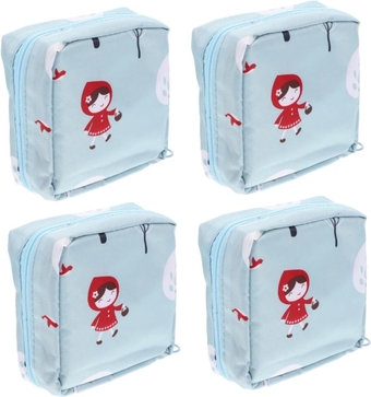 Mini Wet Bag 4pcs Aunt's Towel Storage Bag Key Holder Lovely Tampon Holder Womens Wallet Mini Wallet Tampon Pouch Cute Reusable Tampon Holder Period Pouch Miss Polyester Girl Set