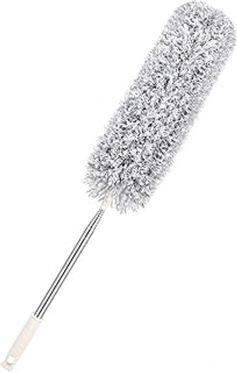 Microfiber Duster with Extension Pole 30 to 100'', Reusable,Extendable Duster with Stainless Steel Pole for Cleaning Ceili...