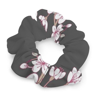 Women's Big Glossy Scrunchie Thick Hair Ties Ponytail Holders Jumbo Scrunchies Compatible with Clouds Spring Blossom Trees Cherry Blossoms